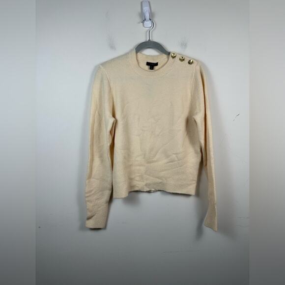 NWT J.Crew Crewneck Sweater with Shoulder Buttons Size Large - Picture 2 of 8
